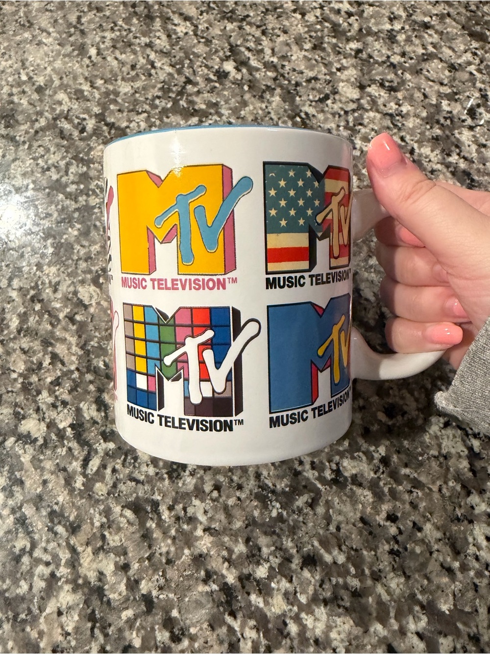 MTV White Ceramic Logo Mosaic Mug